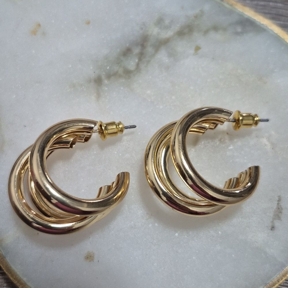 ♡♡♡ Womens Classic 3-Hoop Earrings Everyday Casual Jewelry